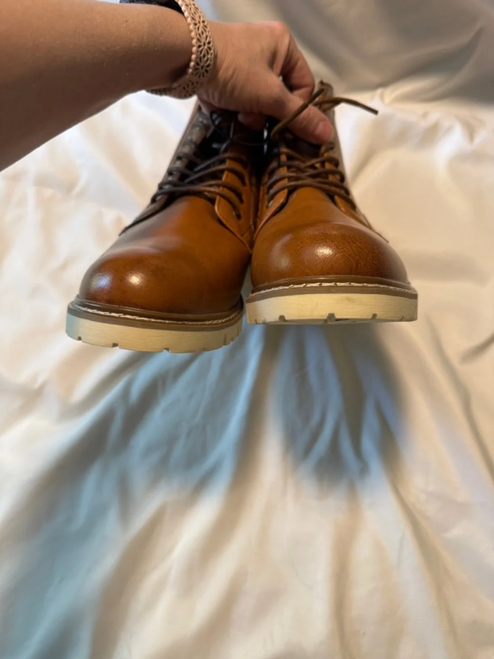 Steve Madden P-Broome Brown Lace Up Boots Mens Size 12M NWOT